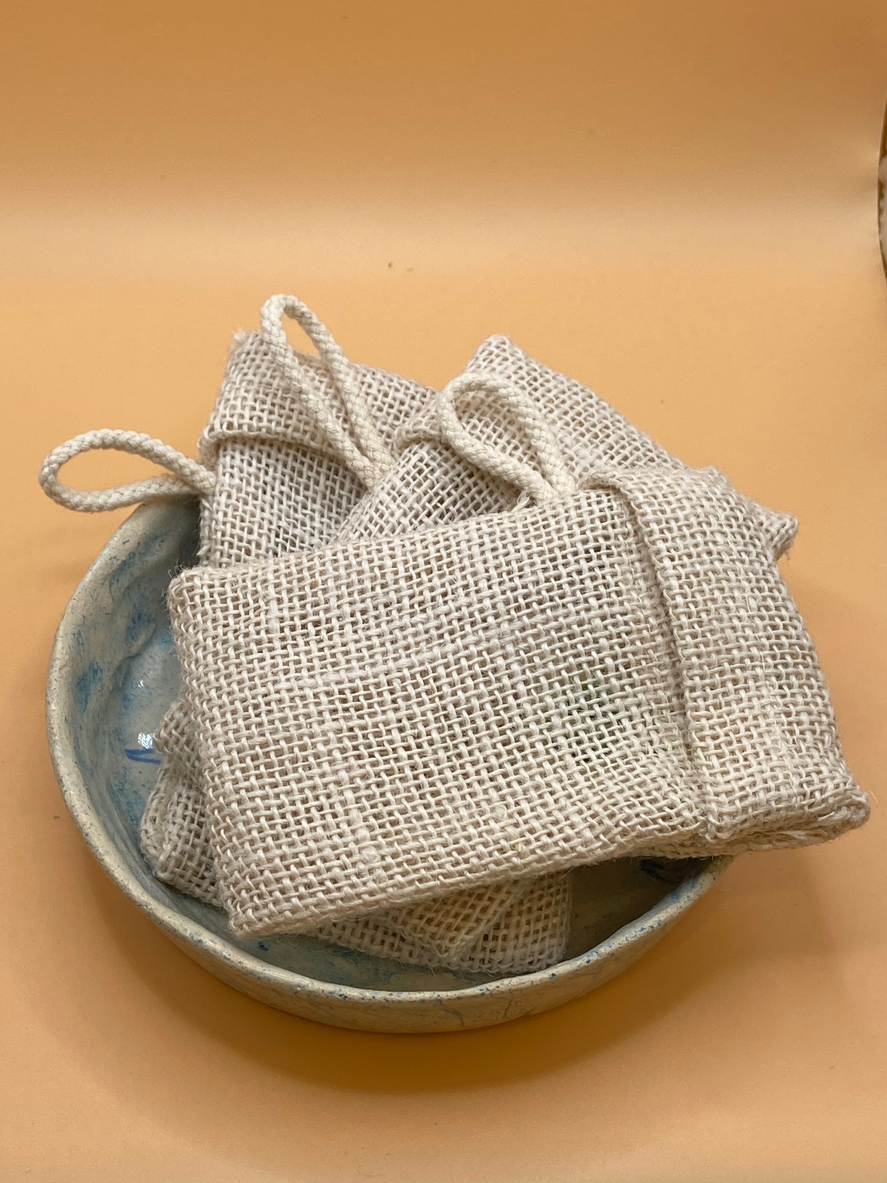 Natural jute soap saver bag