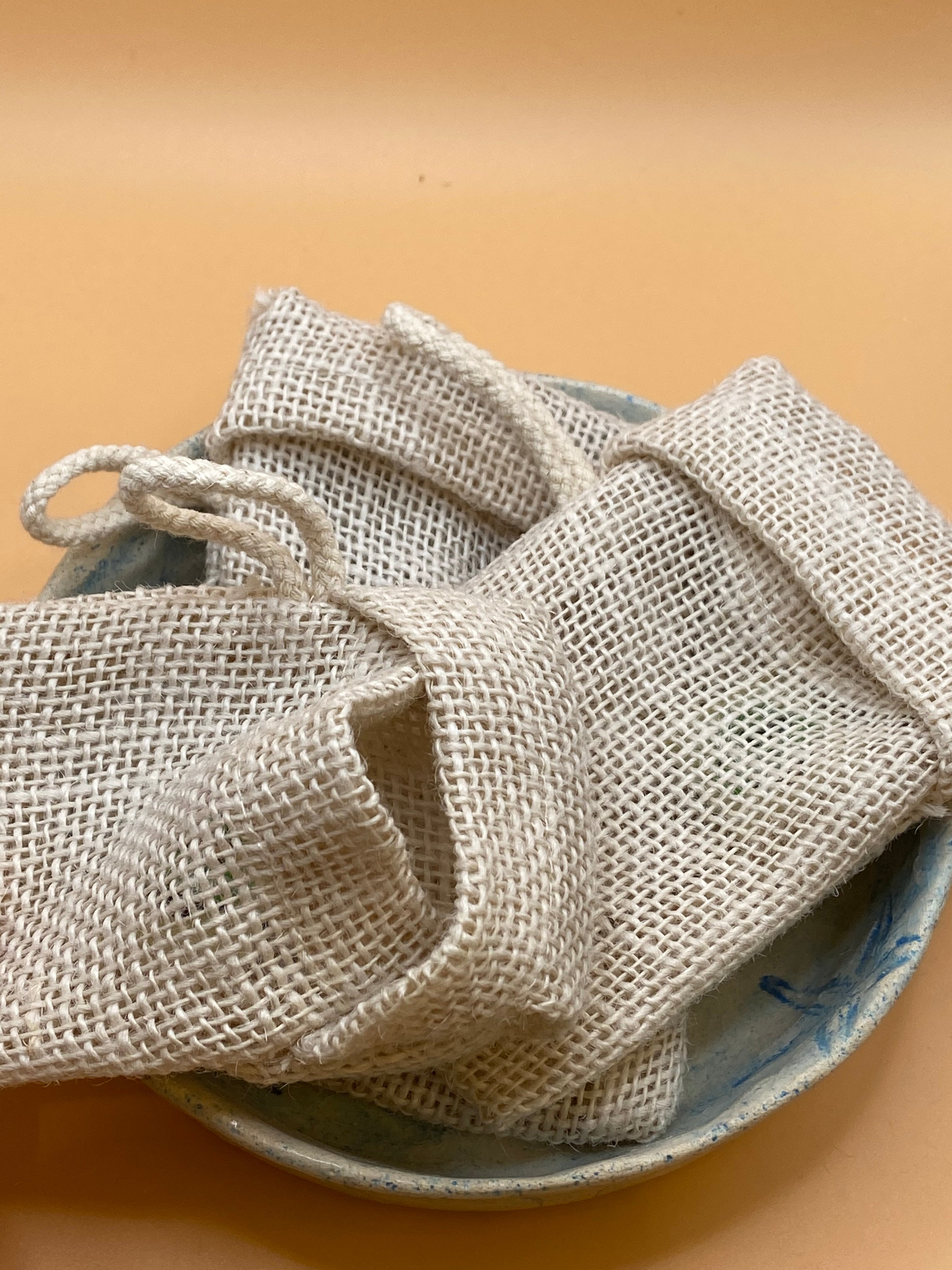 Natural jute soap saver bag