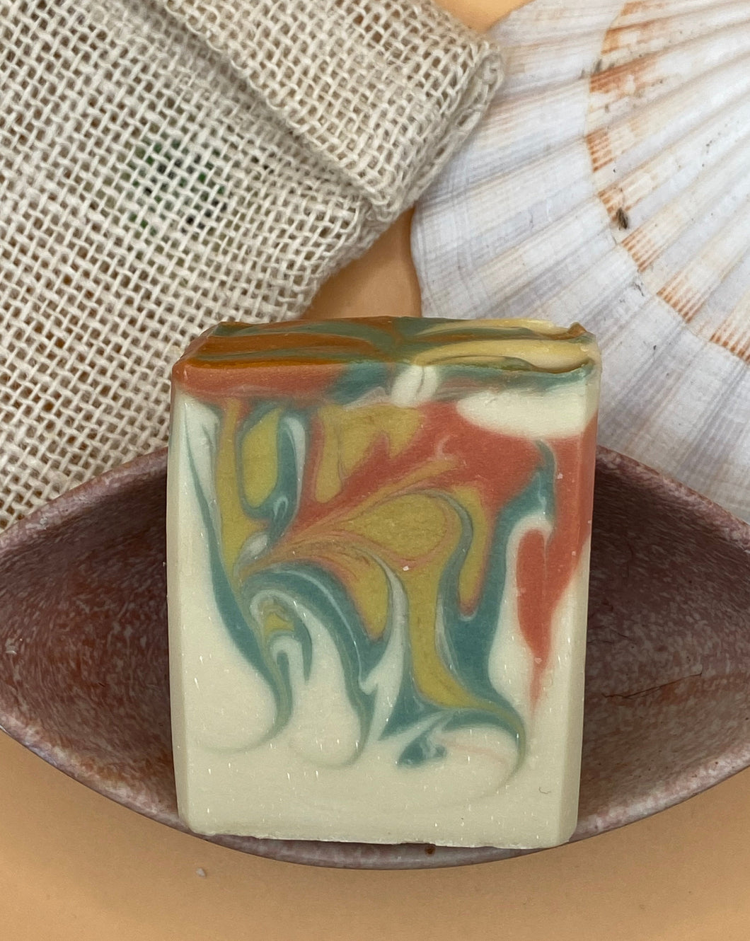 Fig-Vanille Soap showing beautiful colour pattern and design.