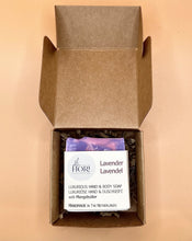 Load image into Gallery viewer, Lavender soap packaged in Kraft paper box
